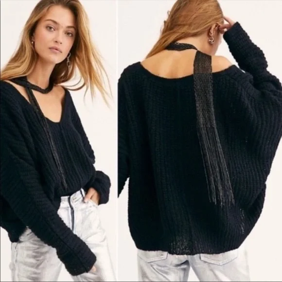 NWT Free People Moonbeam V-Neck Alpaca Sweater - Picture 1 of 7